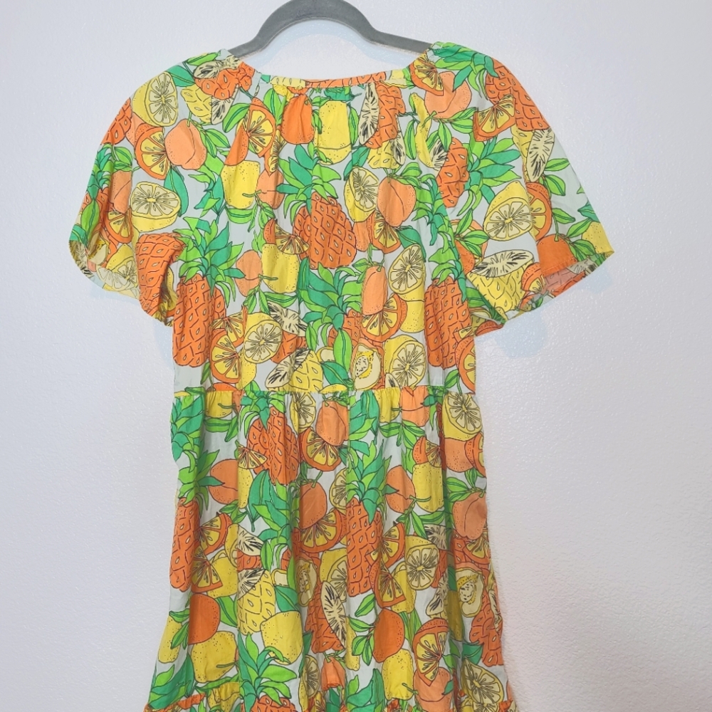 Peyton & Parker Tropical Fruit Print Short Dress Size Medium - Picture 8 of 8